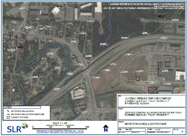 Map of 2019 Groundwater Monitoring locations within the plume.