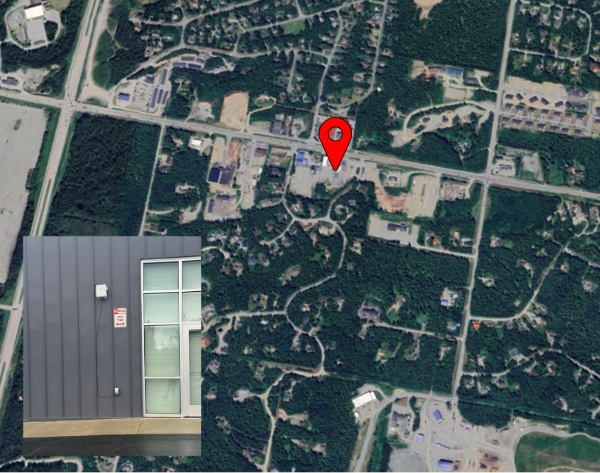 Satellite photo of sensor location with overlaid image closeup of the sensor.