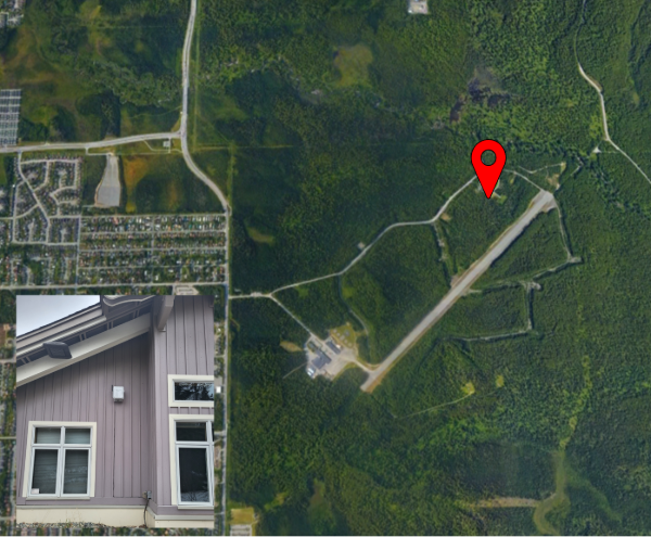 Satellite photo of sensor location with overlaid image closeup of the sensor.