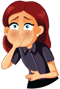 Person with upset stomach