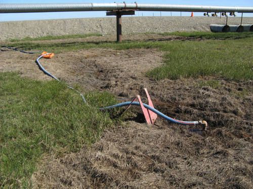 low spot being vacuumed