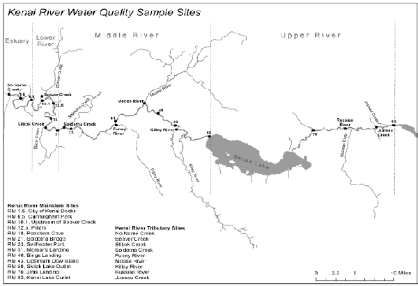 Kenai water quality sample sites map