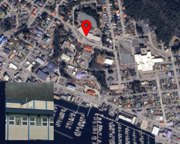 Satellite photo of sensor location with overlaid image closeup of the sensor.