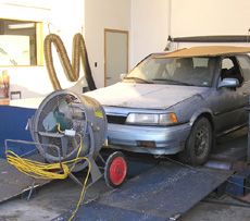 Image of vehicle on dynamometer