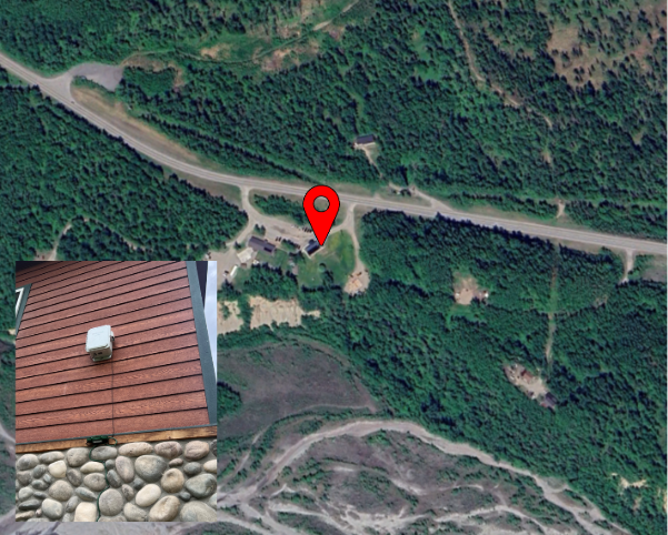 Satellite photo of sensor location with overlaid image closeup of the sensor.