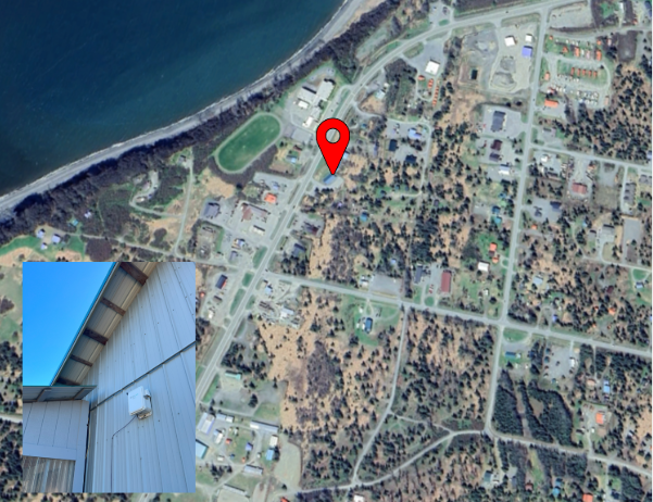 Satellite photo of sensor location with overlaid image closeup of the sensor.