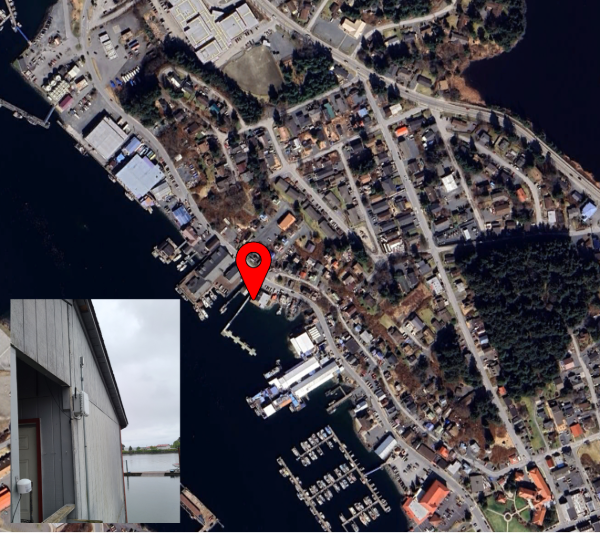 Satellite photo of sensor location with overlaid image closeup of the sensor.