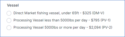 The application will present you with multiple permit type options. Click on the one that best describes your planned operation.