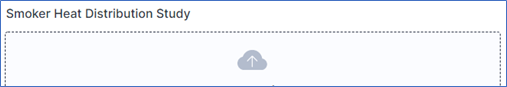Under the application section for Smoker Heat Distribution Study, a Hot Smoker Heat Distribution Study can be attached by clicking the box that says browse files and proceeding to find and attach the appropriate file.