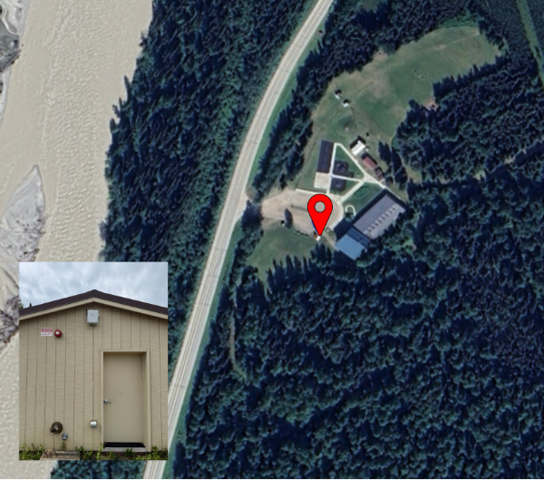 Satellite photo of sensor location with overlaid image closeup of the sensor.